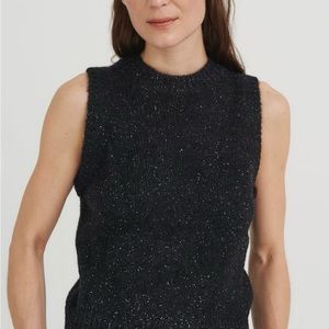 ENCORE, BLACK SLEEVELESS WOMEN SWEATER, SIZE: 3X